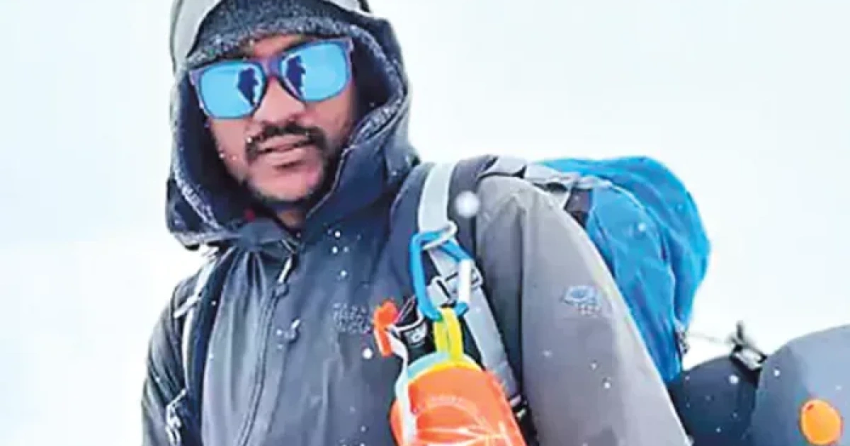 a telugu persons flag on 9 mountain peaks